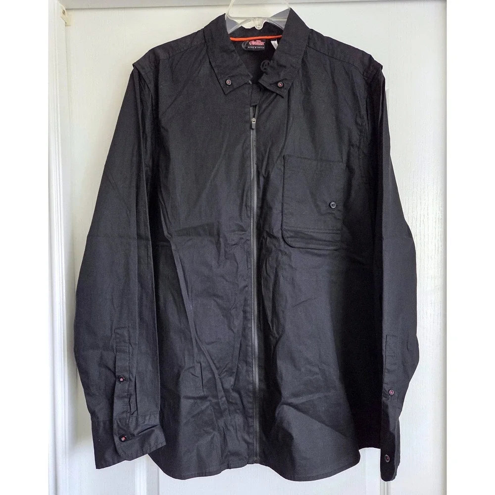 Marvel Avengers x Five Four Black Zip Front Shirt Lightweight Jacket Sz XL